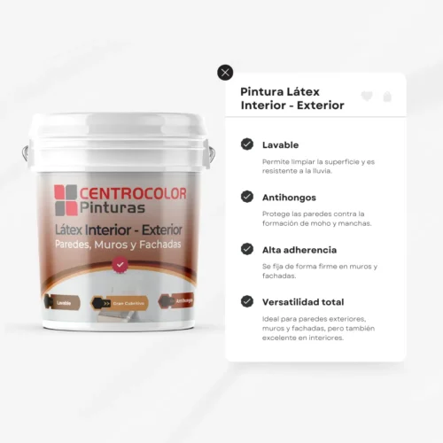 Pintura Antihongos Lavable Interior - Exterior 18 L Centrocolor - Imagen 2